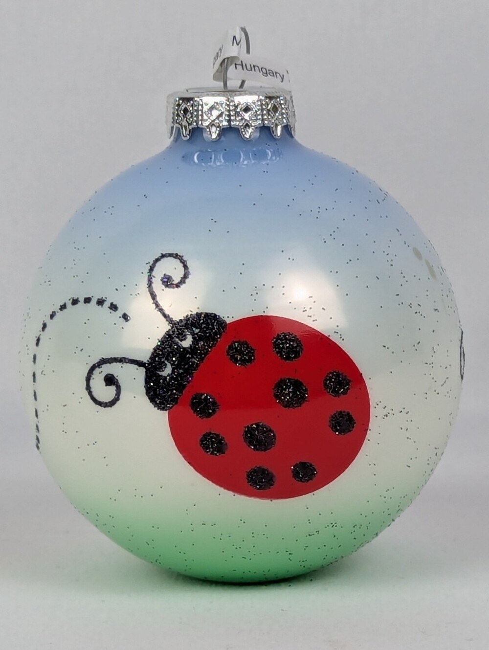 Ladybug Holiday Christmas Ornament Bronner's Glass Glitter Embellished - Picture 3 of 10